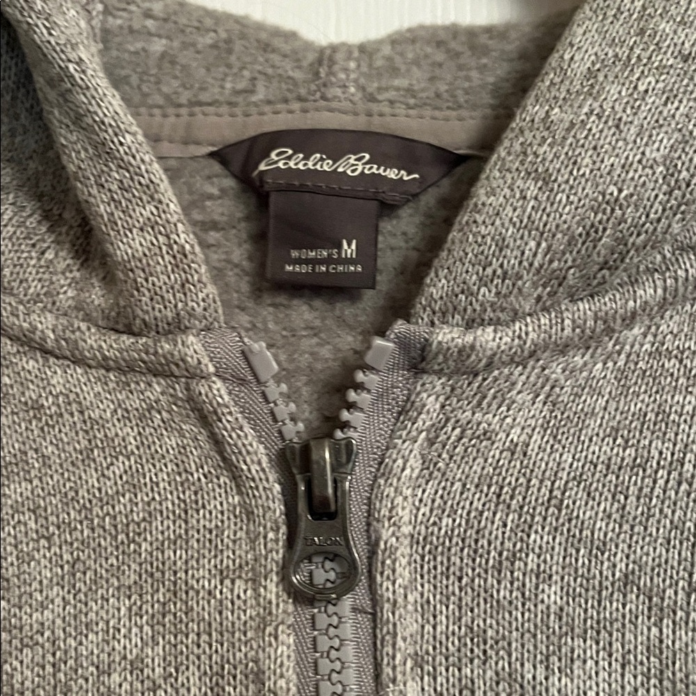 Eddie Bauer Heather Gray Women's Zip-Up Sweater
